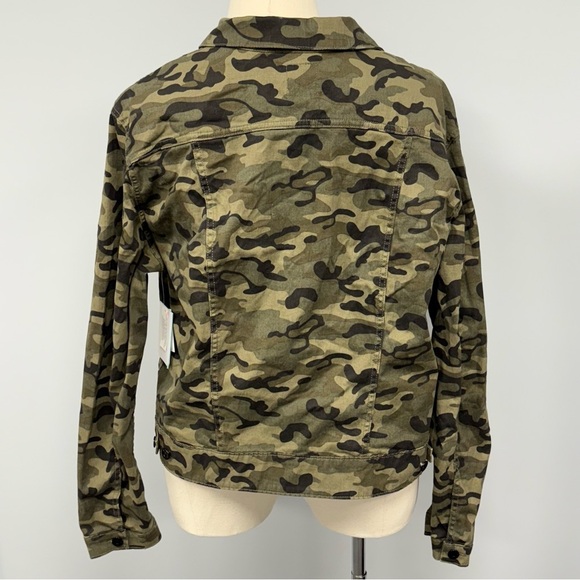 NWT Lularoe Kenny Demin Jacket 3XL Jungle Camouflage Unisex Jean Rare Unicorn 3X - Picture 2 of 10